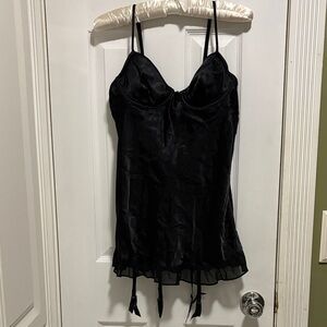 Victoria's Secret Black Lingerie with Garter and Thong